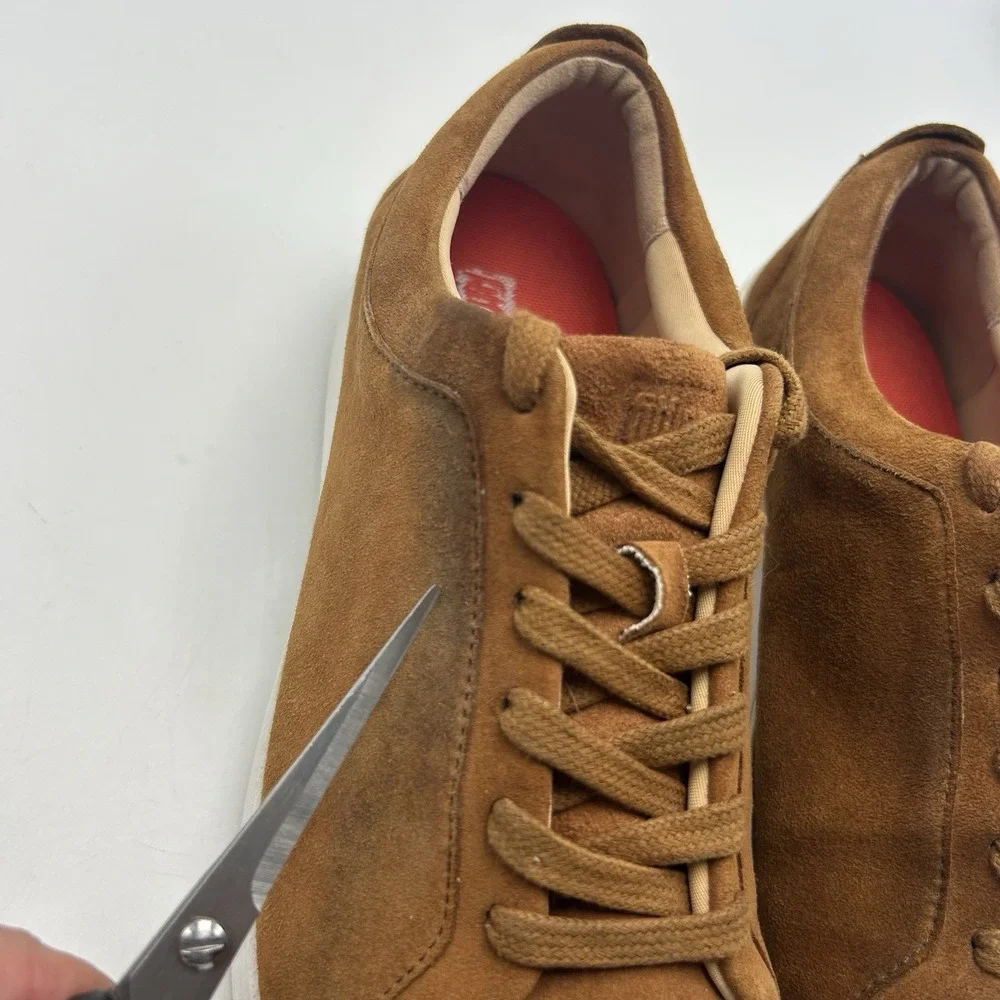 Fitflop Sneakers Womens 9 Rally Brown Suede Leather Casual Fashion Lace Up Read